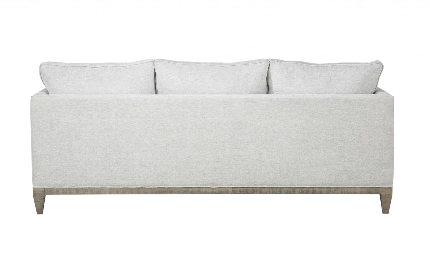 Modway Furniture 38" Chic White Fabric Sofa with Stylish Black and Gray Legs for Modern Living Room Elegance - 348643-HOMEROOTS