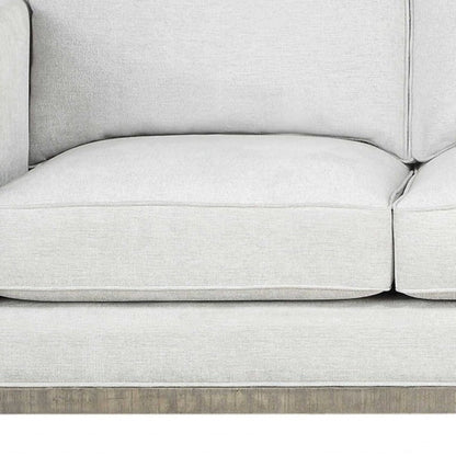 Modway Furniture 38" Chic White Fabric Sofa with Stylish Black and Gray Legs for Modern Living Room Elegance - 348643-HOMEROOTS