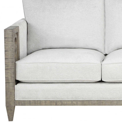 Modway Furniture 38" Chic White Fabric Sofa with Stylish Black and Gray Legs for Modern Living Room Elegance - 348643-HOMEROOTS