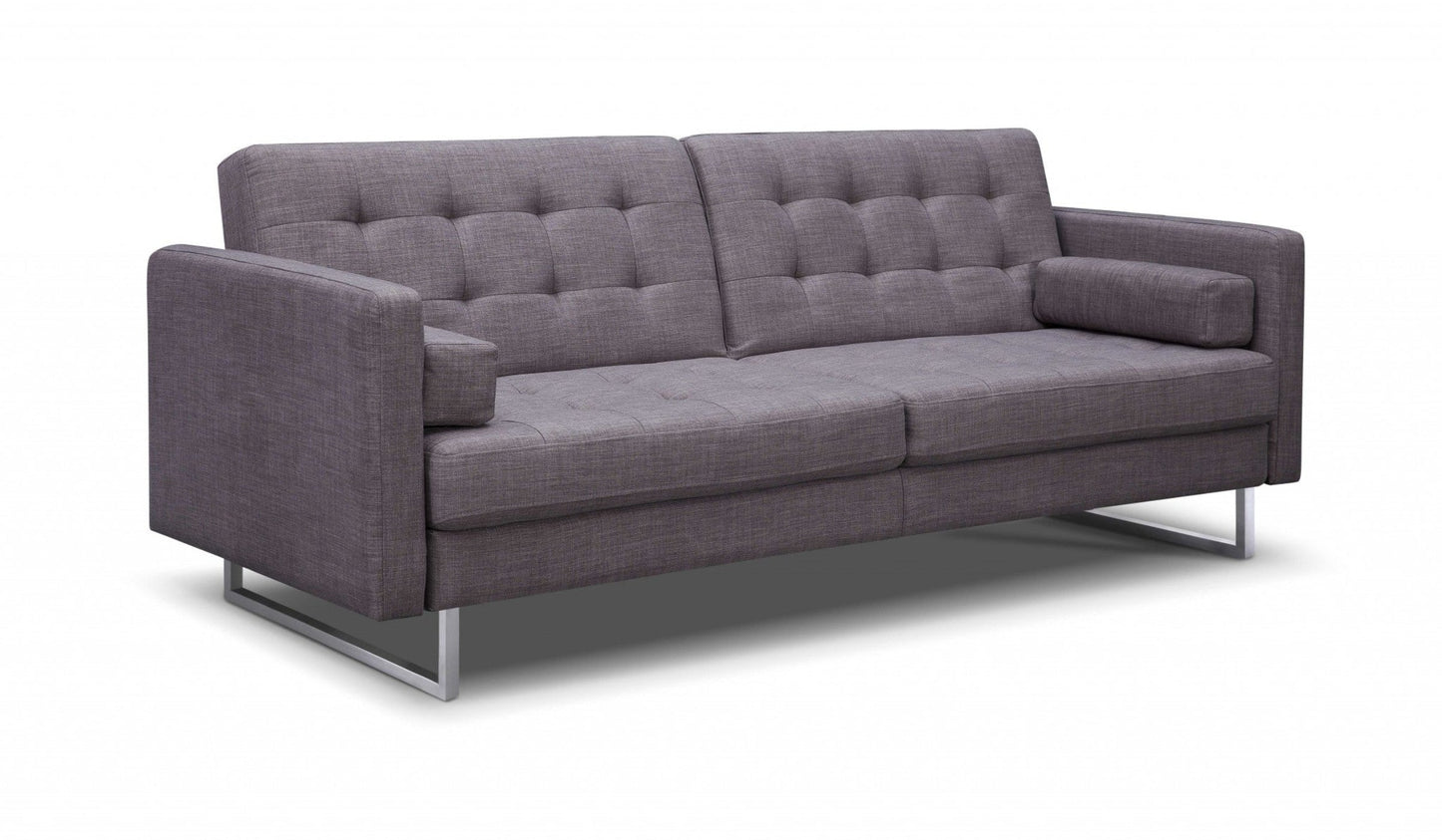 Modway Furniture 80" Gray Fabric Sofa with Sleek Silver Legs - Stylish Comfort for Your Modern Living Space! - 372115-HOMEROOTS