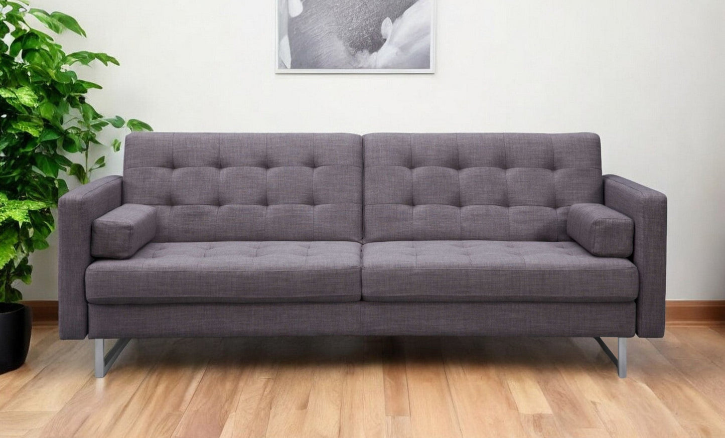 Modway Furniture 80" Gray Fabric Sofa with Sleek Silver Legs - Stylish Comfort for Your Modern Living Space! - 372115-HOMEROOTS