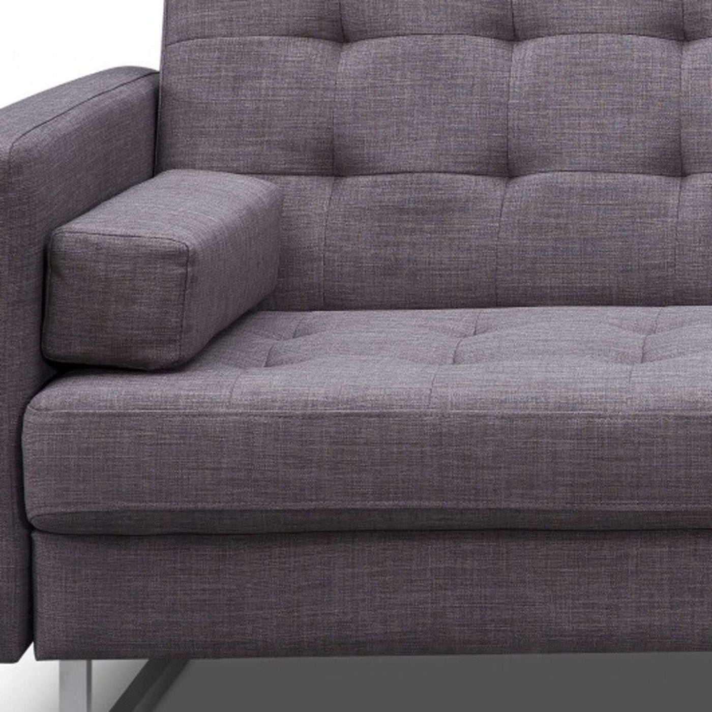Modway Furniture 80" Gray Fabric Sofa with Sleek Silver Legs - Stylish Comfort for Your Modern Living Space! - 372115-HOMEROOTS