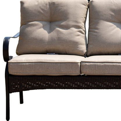 Modway Furniture 69" Beige Polyester Blend Settee with Elegant Black Legs - Stylish, Comfy, and Versatile Seating! - 374050-HOMEROOTS
