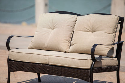 Modway Furniture 48" Luxurious Beige Polyester Sofa with Black Legs – Stylish, Durable, and Perfect for Any Space! - 374052-HOMEROOTS