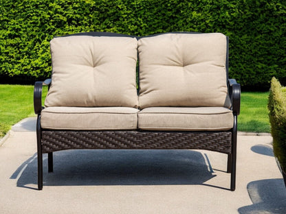 Modway Furniture 48" Luxurious Beige Polyester Sofa with Black Legs – Stylish, Durable, and Perfect for Any Space! - 374052-HOMEROOTS