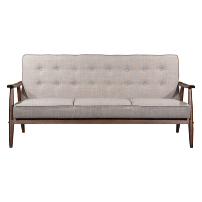 Modway Furniture 69" Beige Polyester Sofa with Stylish Brown Legs - Contemporary Comfort for Any Living Space - 396458-HOMEROOTS