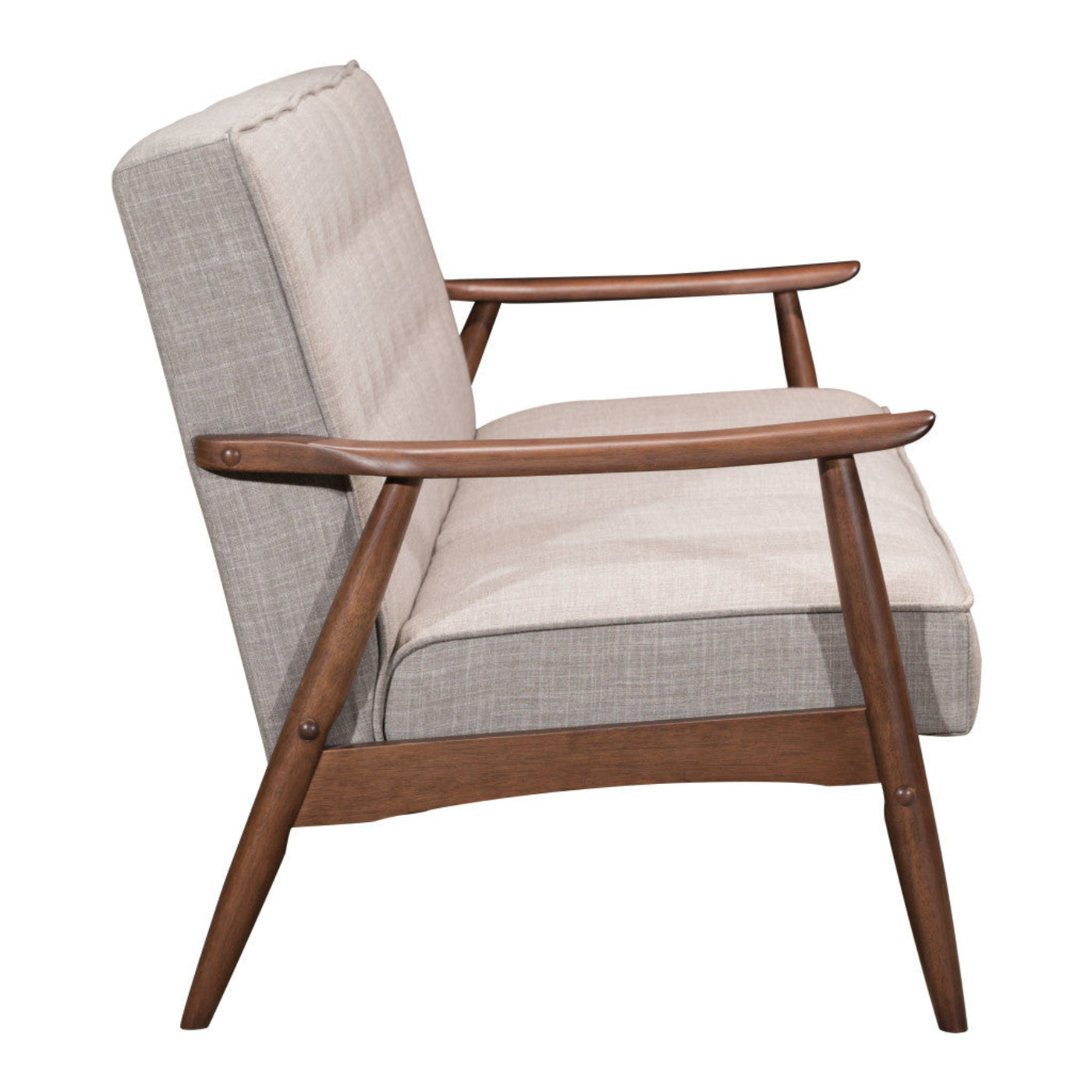 Modway Furniture 69" Beige Polyester Sofa with Stylish Brown Legs - Contemporary Comfort for Any Living Space - 396458-HOMEROOTS