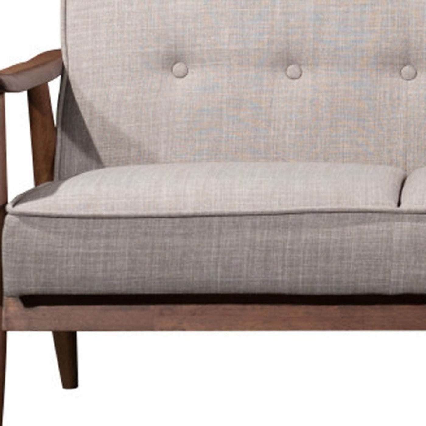 Modway Furniture 69" Beige Polyester Sofa with Stylish Brown Legs - Contemporary Comfort for Any Living Space - 396458-HOMEROOTS