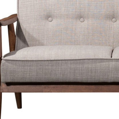 Modway Furniture 69" Beige Polyester Sofa with Stylish Brown Legs - Contemporary Comfort for Any Living Space - 396458-HOMEROOTS