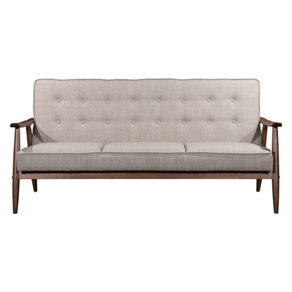 Modway Furniture 69" Beige Polyester Sofa with Stylish Brown Legs - Contemporary Comfort for Any Living Space - 396458-HOMEROOTS