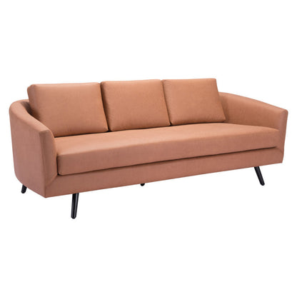 Modway Furniture 79" Stylish Brown Faux Leather Sofa with Black Legs - Durable Comfort for Modern Living Rooms - 396463-HOMEROOTS
