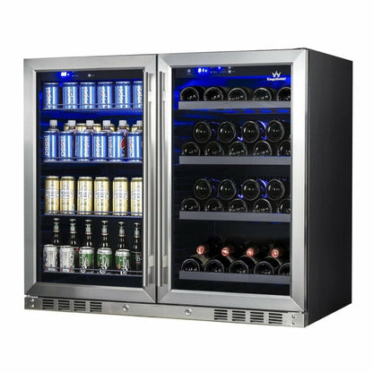 Kings Bottle 39'' Under Counter Wine And Beer Fridge Combo - KBU28LRX