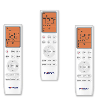 Pioneer Triple Split 36000 BTU 3-Ton Quantum Ultra Wi-Fi 22.5 SEER2 Energy-Star Multi (3) Zone Wall Mount Air Conditioner Heat Pump 230-Volt - WYT040GLSI24M4-18W-9W-9W