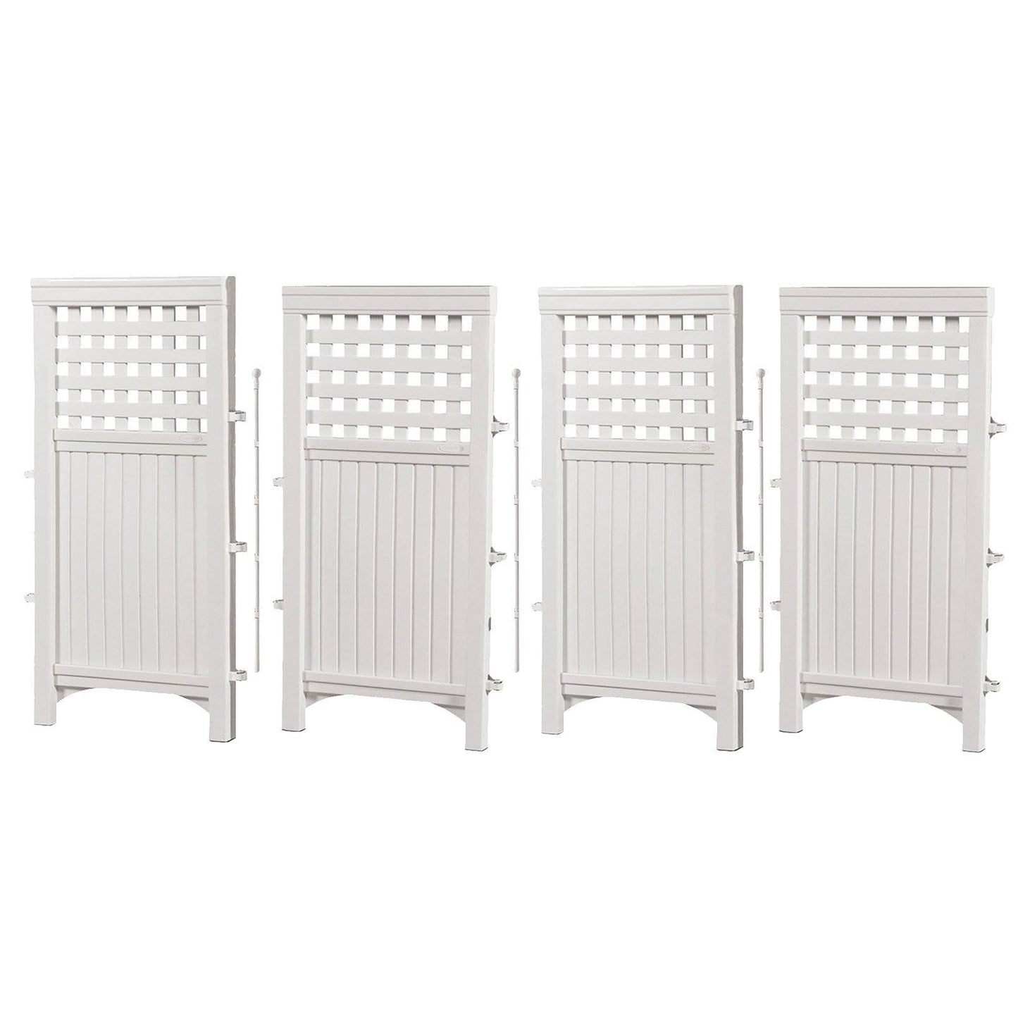 Suncast Outdoor Garden Yard 4 Panel Screen Enclosure Gated Fence, White (5 Pack) - 173090