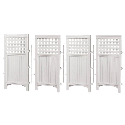Suncast Outdoor Garden Yard 4 Panel Screen Enclosure Gated Fence, White (5 Pack) - 173090