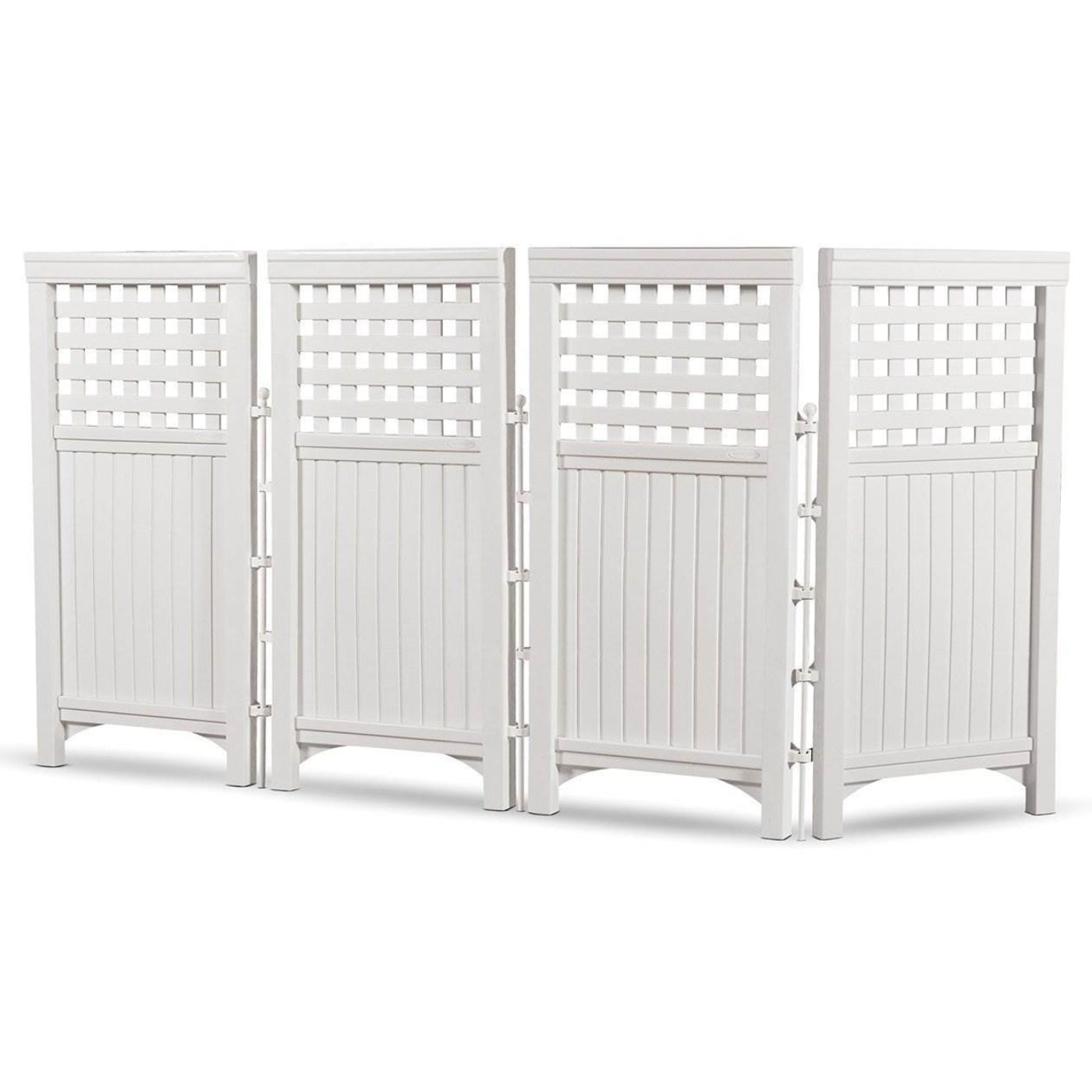 Suncast Outdoor Garden Yard 4 Panel Screen Enclosure Gated Fence, White (5 Pack) - 173090