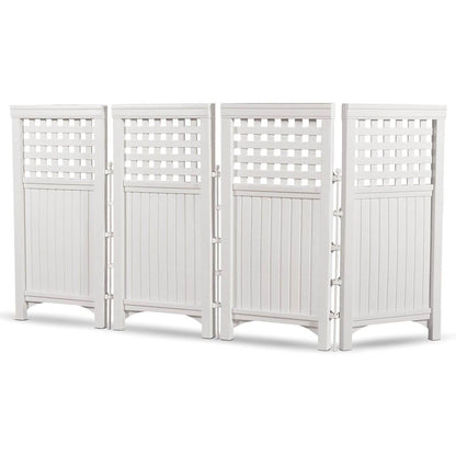 Suncast Outdoor Garden Yard 4 Panel Screen Enclosure Gated Fence, White (5 Pack) - 173090
