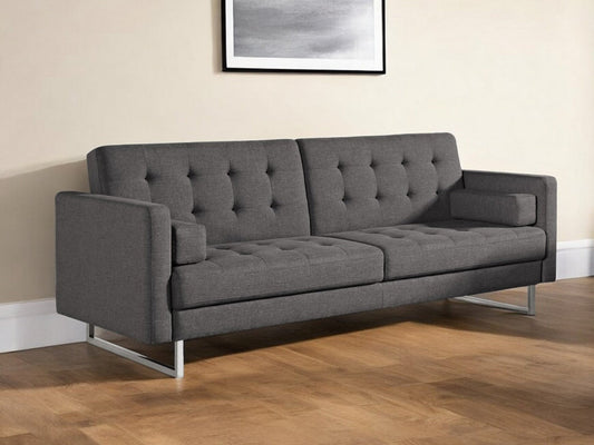 Modway Furniture 87" Gray Sleeper Sofa - Contemporary Design with Silver Legs, Soft Upholstery & Stylish Comfort - 480911-HOMEROOTS