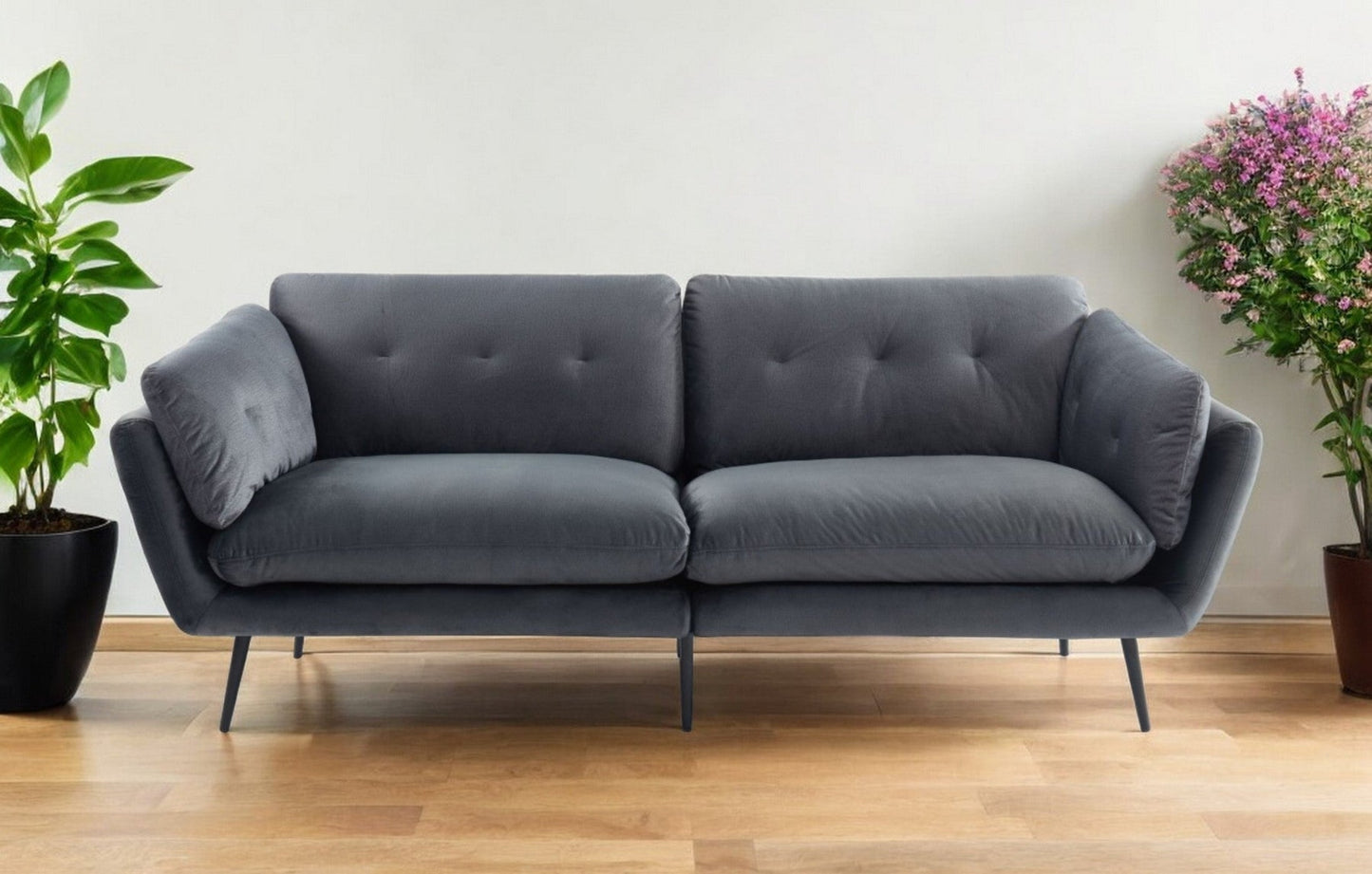Modway Furniture 84" Luxurious Dark Gray Sofa with Black Legs - Stylish, Comfortable, Perfect for Modern Living Rooms! - 480915-HOMEROOTS