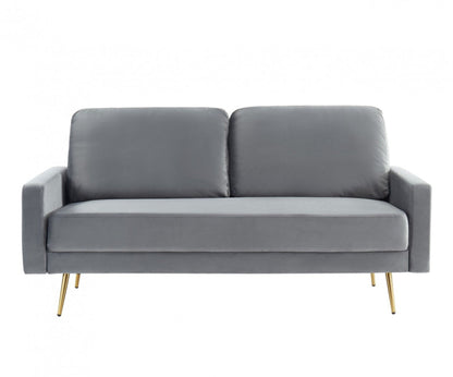 Modway Furniture 72" Gray Velvet Sofa with Elegant Brass Legs - Luxurious Comfort & Modern Design for Your Space - 480917-HOMEROOTS