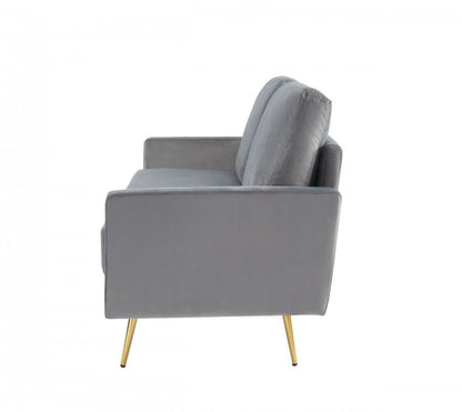 Modway Furniture 72" Gray Velvet Sofa with Elegant Brass Legs - Luxurious Comfort & Modern Design for Your Space - 480917-HOMEROOTS