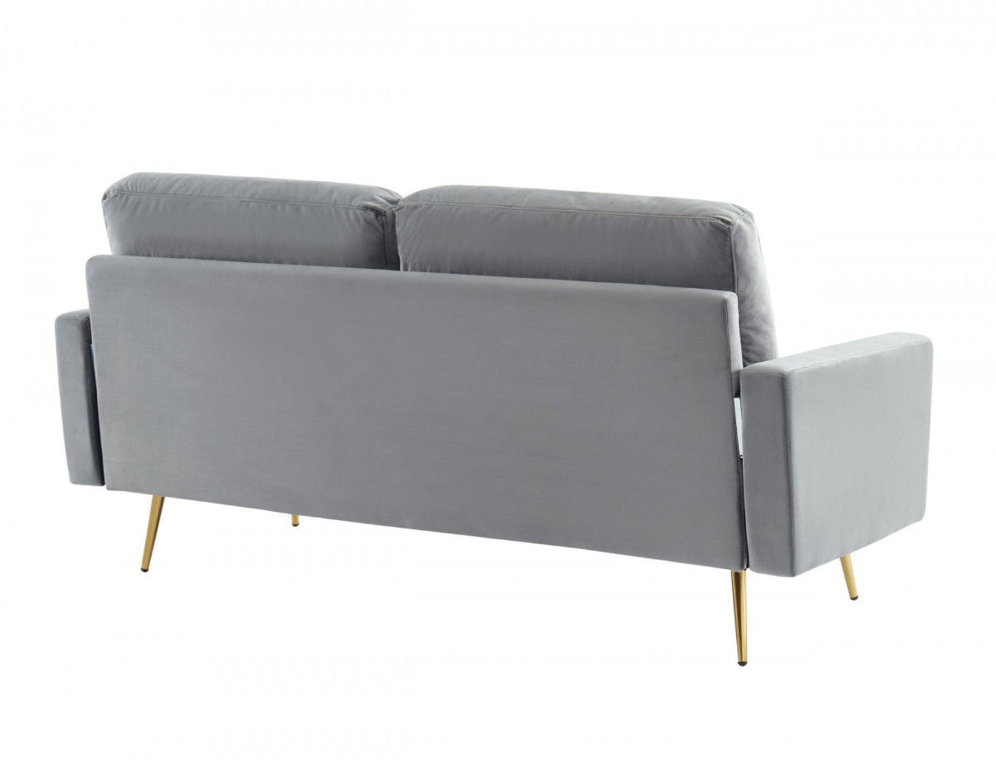 Modway Furniture 72" Gray Velvet Sofa with Elegant Brass Legs - Luxurious Comfort & Modern Design for Your Space - 480917-HOMEROOTS