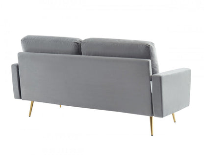Modway Furniture 72" Gray Velvet Sofa with Elegant Brass Legs - Luxurious Comfort & Modern Design for Your Space - 480917-HOMEROOTS