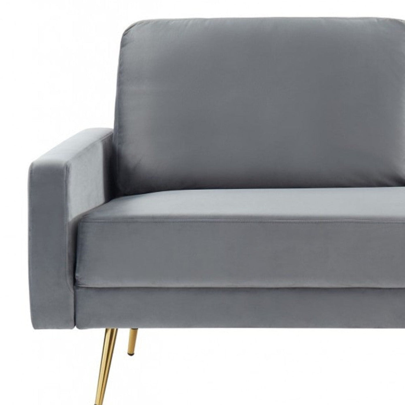 Modway Furniture 72" Gray Velvet Sofa with Elegant Brass Legs - Luxurious Comfort & Modern Design for Your Space - 480917-HOMEROOTS