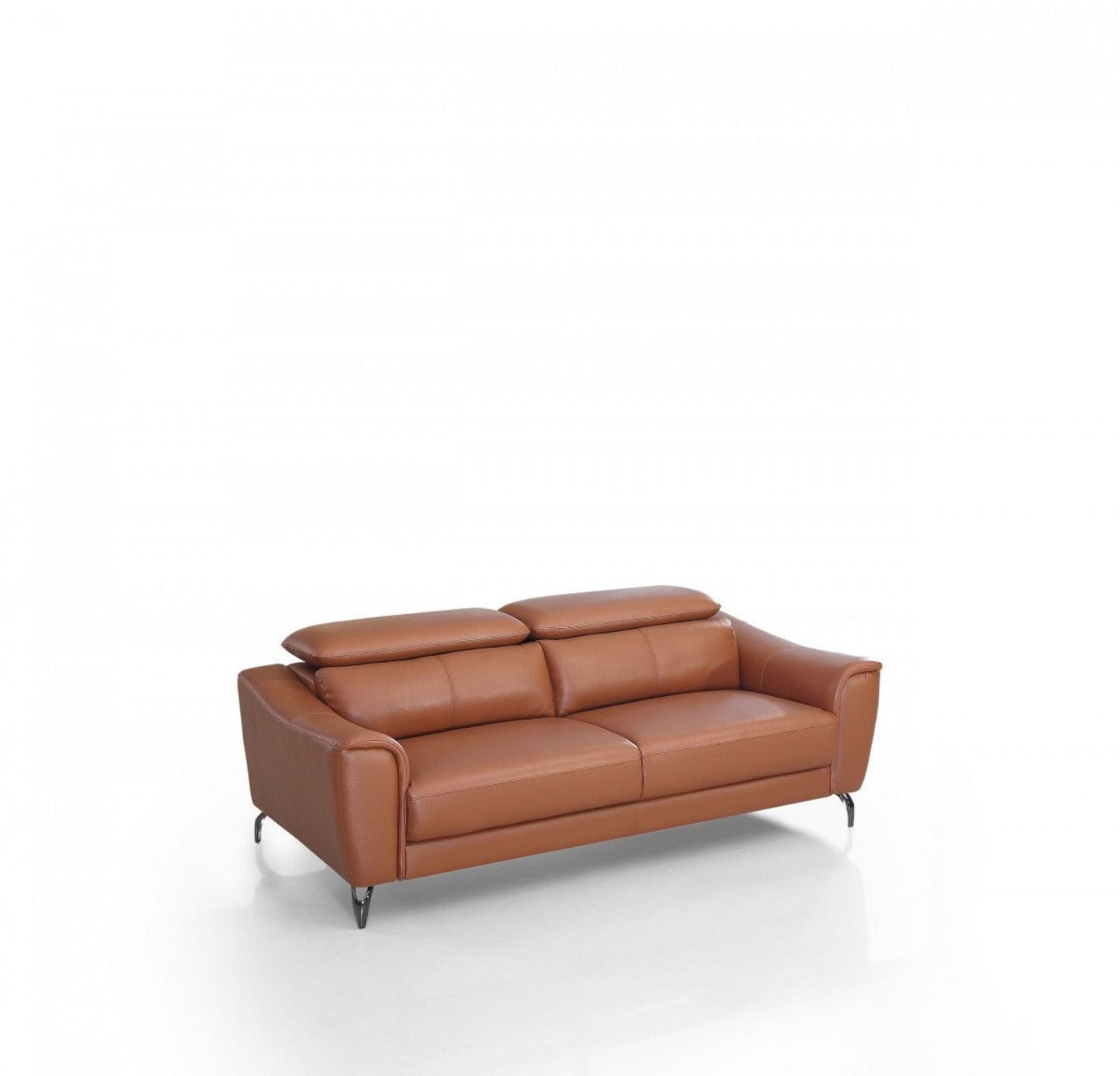 Modway Furniture 80" Brown Genuine Leather Sofa - Luxurious Comfort, Silver Legs & Contemporary Elegance for Your Home - 480920-HOMEROOTS