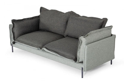 Modway Furniture 87" Luxurious Dark Gray Polyester Blend Sofa with Stylish Silver Legs – Perfect for Any Living Space! - 480928-HOMEROOTS