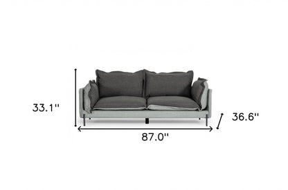 Modway Furniture 87" Luxurious Dark Gray Polyester Blend Sofa with Stylish Silver Legs – Perfect for Any Living Space! - 480928-HOMEROOTS