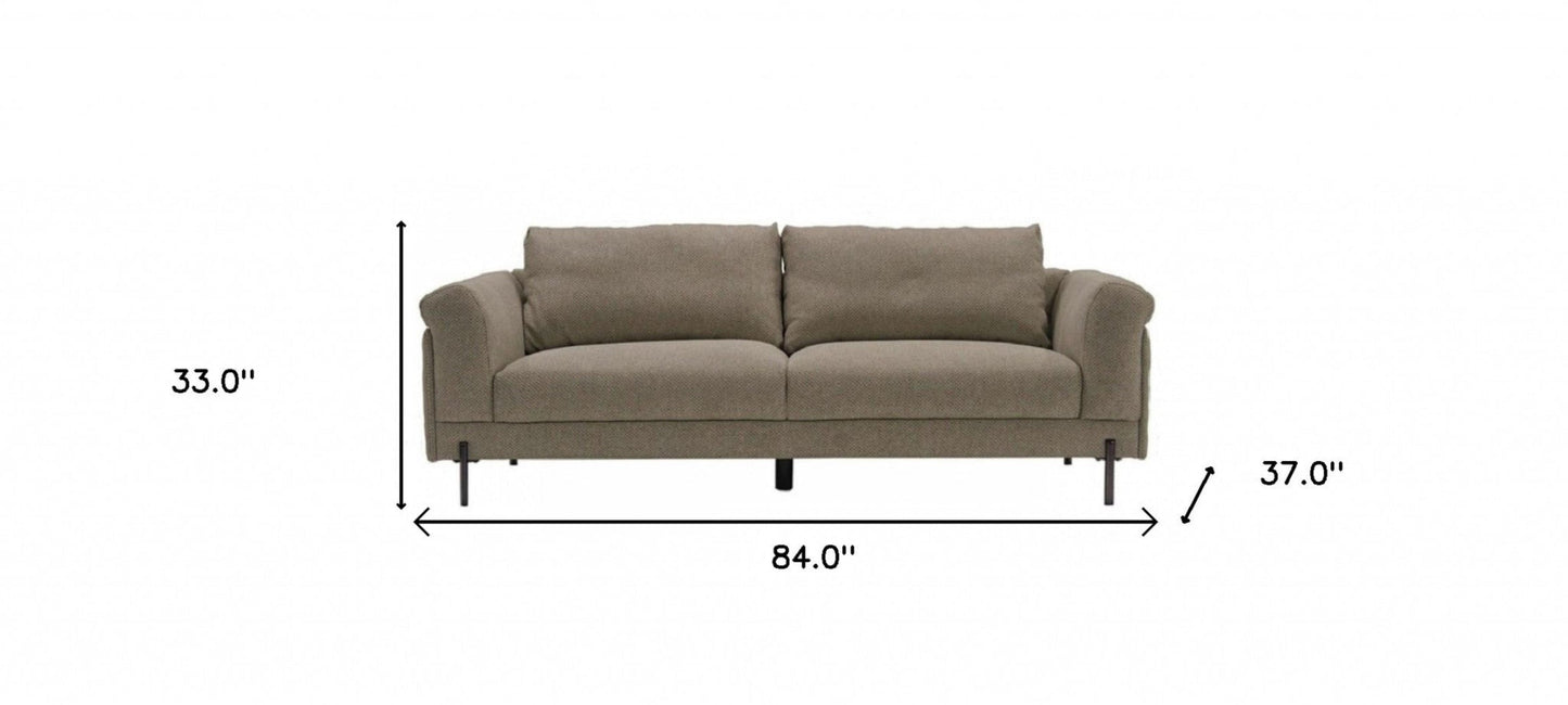 Modway Furniture 84" Beige Sofa with Black Legs - Stylish Comfort, Durable Upholstery & Contemporary Design Centerpiece - 480929-HOMEROOTS