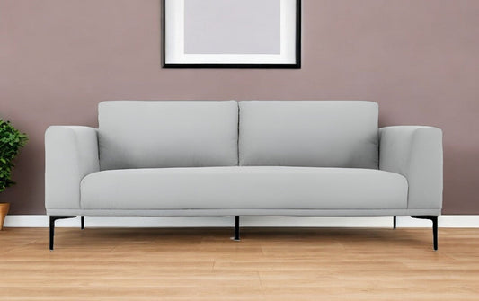 Modway Furniture 87" Light Gray Sofa with Contemporary Black Legs - Comfortable, Stylish, and Family-Friendly Design - 480931-HOMEROOTS