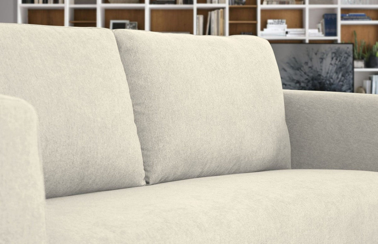 Modway Furniture 87" Beige Sofa with Contemporary Black Legs - Luxurious, Durable, and Stylish Furniture Centerpiece - 480932-HOMEROOTS