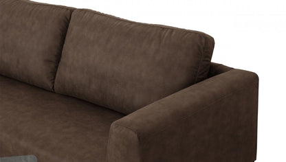 Modway Furniture 87" Luxurious Brown Sofa with Black Metal Legs, Soft Polyester Upholstery, and Removable Cushions - 480933-HOMEROOTS