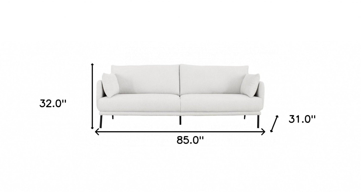 Modway Furniture 85" Off White Sofa with Black Legs – Luxurious Comfort, Stylish Design, Removable Cushions & Durable Fabric - 480936-HOMEROOTS