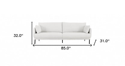 Modway Furniture 85" Off White Sofa with Black Legs – Luxurious Comfort, Stylish Design, Removable Cushions & Durable Fabric - 480936-HOMEROOTS