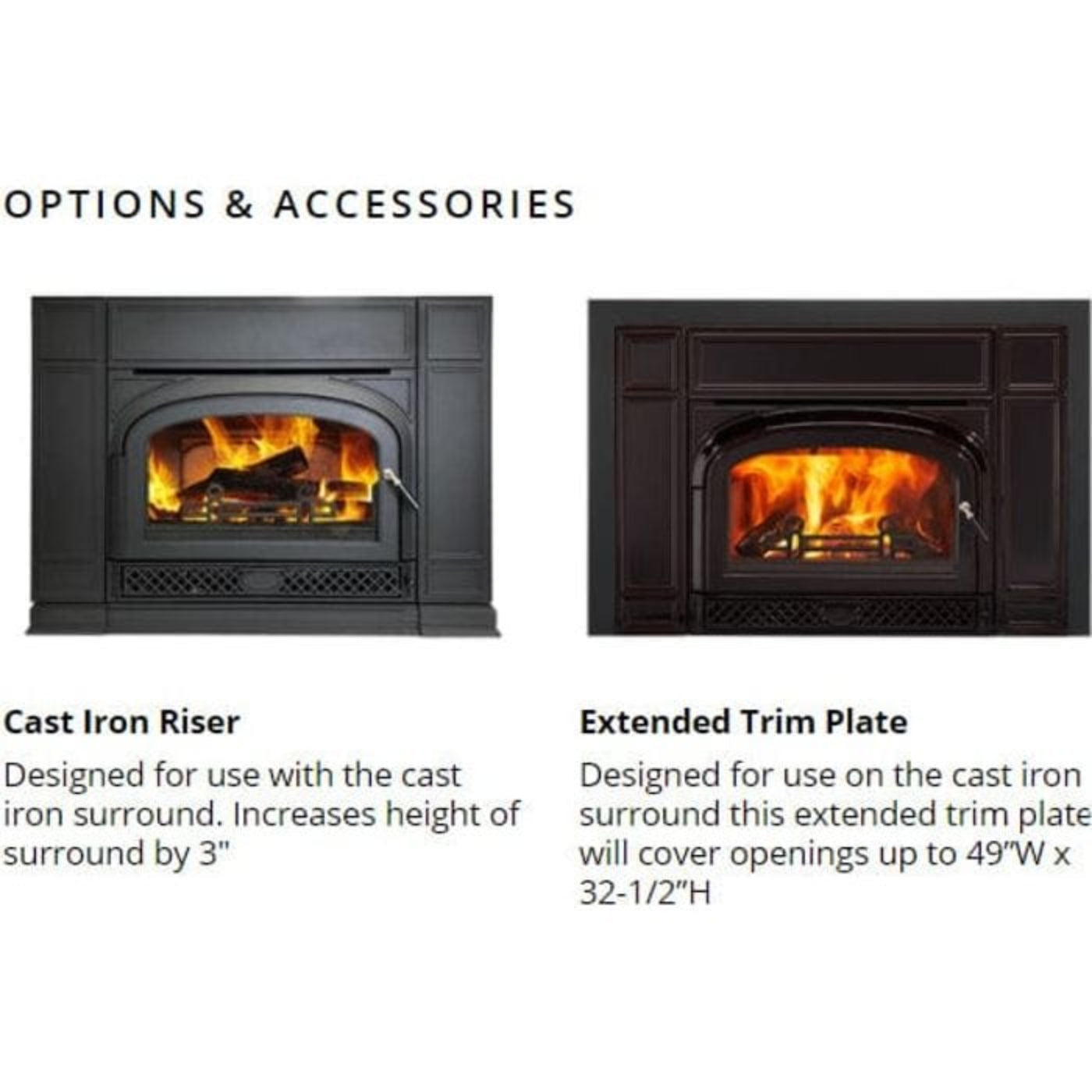 Vermont Castings Gifford Cast Iron Wood Burning Fireplace Insert - GIFFORD-CB