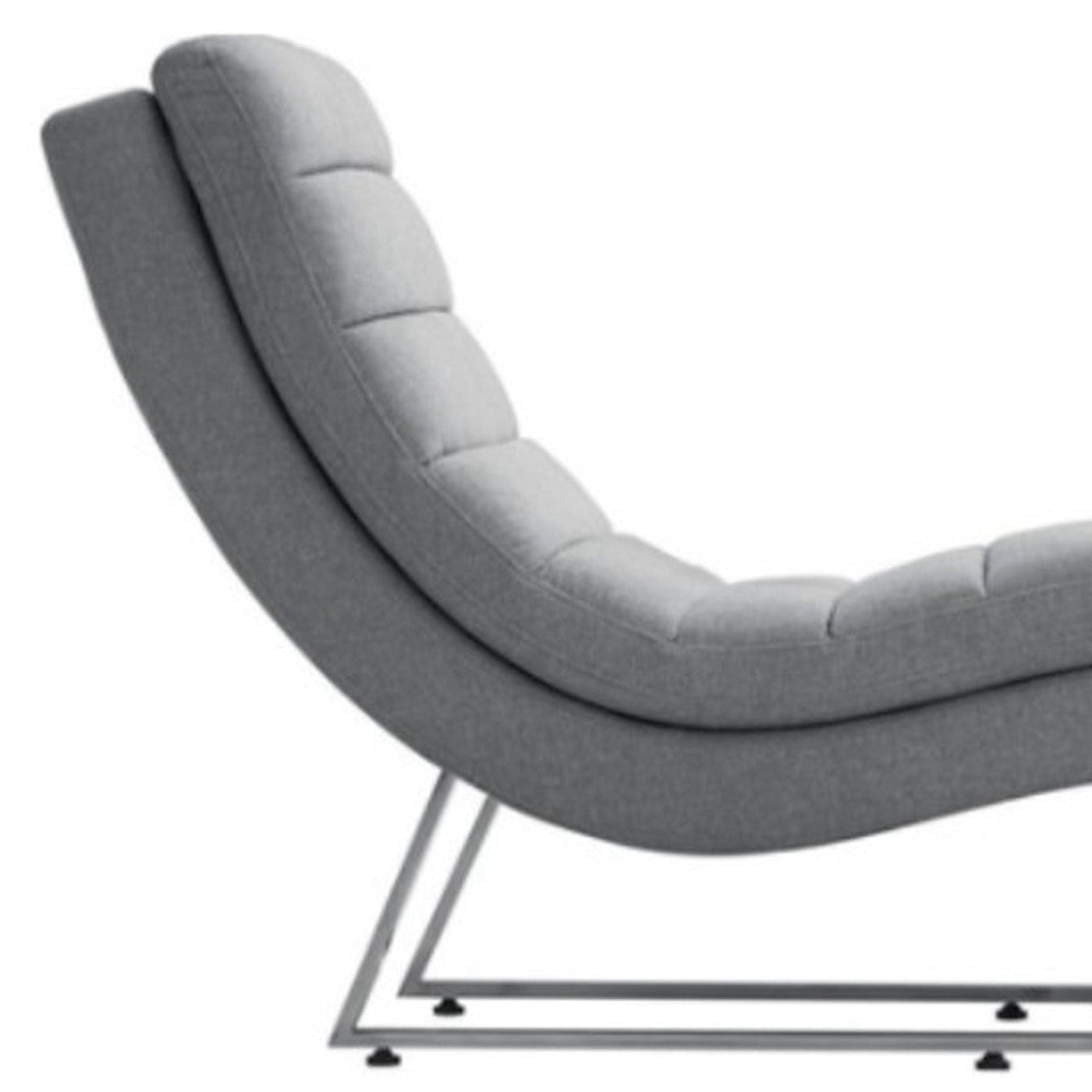 Modway Furniture 26" Gray Sofa Chaise - Modern Armless Design with Silver Legs, Soft Polyester & Stylish Tufted Detail - 482889-HOMEROOTS