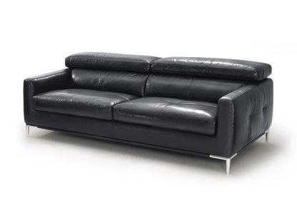 Modway Furniture 79" Black Leather Sofa with Silver Legs - Luxurious Comfort, Contemporary Design & Elegant Appeal - 488830-HOMEROOTS