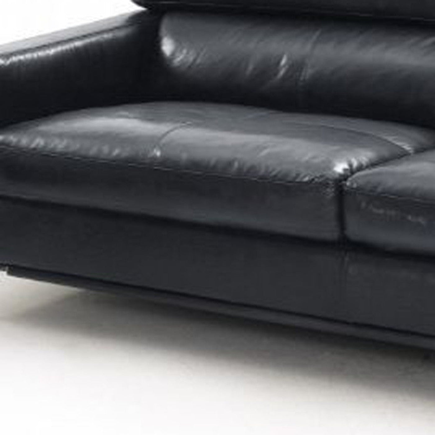 Modway Furniture 79" Black Leather Sofa with Silver Legs - Luxurious Comfort, Contemporary Design & Elegant Appeal - 488830-HOMEROOTS