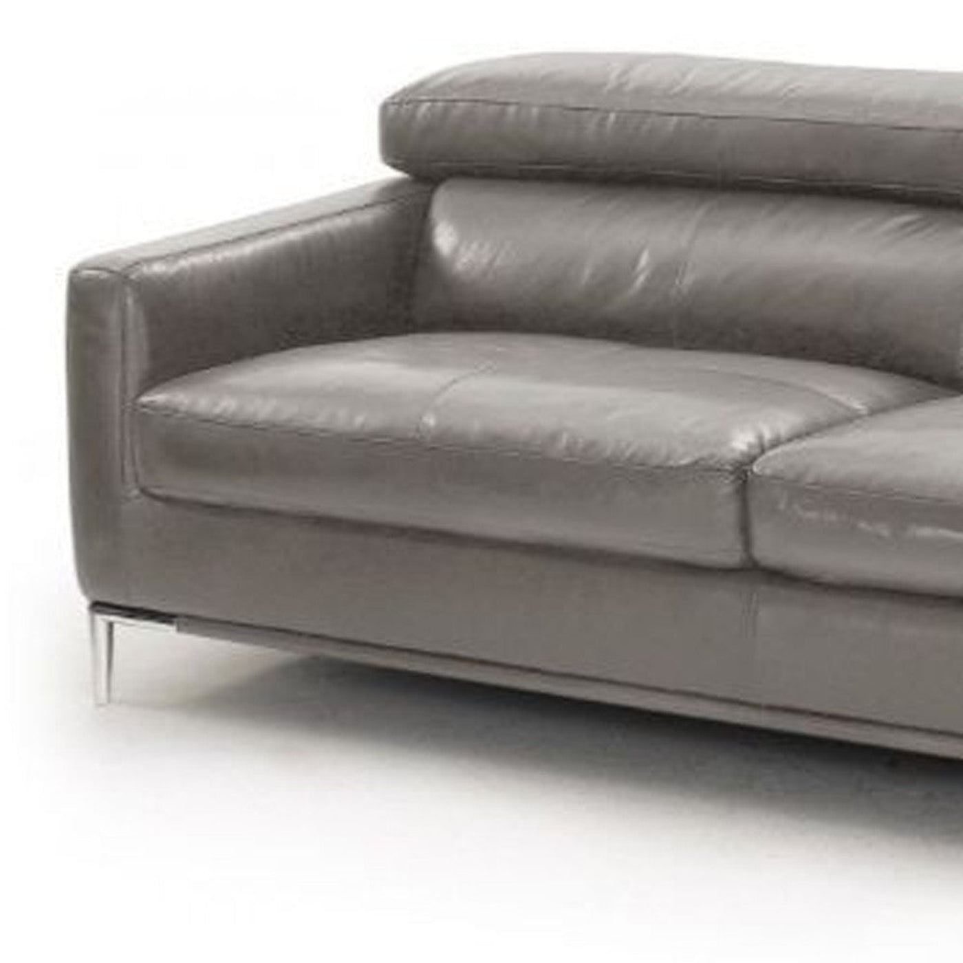 Modway Furniture 79" Dark Gray Leather Sofa with Silver Metal Legs - Luxurious Comfort & Contemporary Style for Your Home - 488831-HOMEROOTS