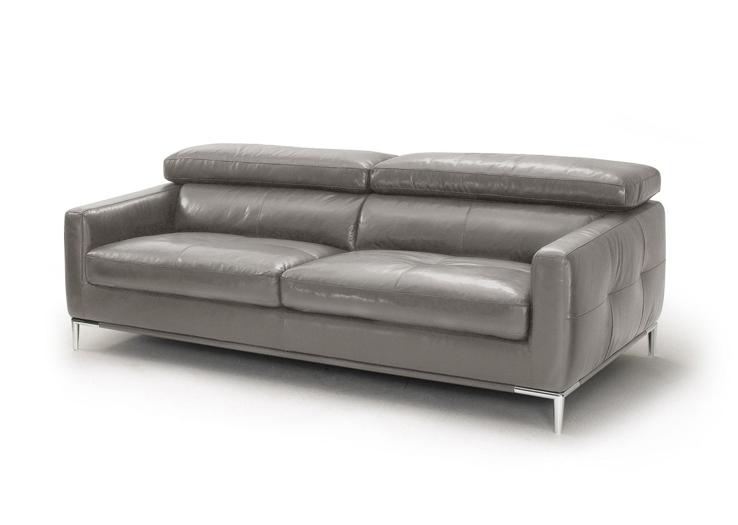 Modway Furniture 79" Dark Gray Leather Sofa with Silver Metal Legs - Luxurious Comfort & Contemporary Style for Your Home - 488831-HOMEROOTS