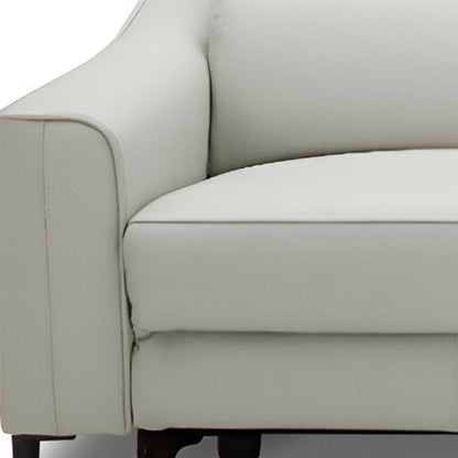 Modway Furniture 74" Gray Leather Reclining Sofa - Luxurious Comfort, Contemporary Style with Black Metal Legs - 488832-HOMEROOTS