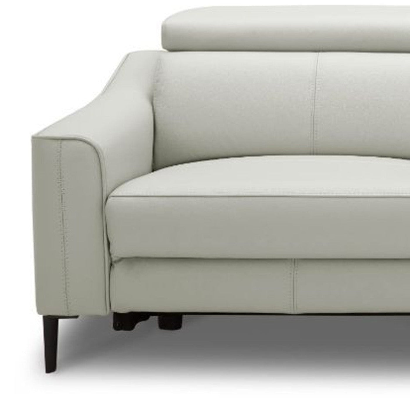 Modway Furniture 74" Gray Leather Reclining Sofa - Luxurious Comfort, Contemporary Style with Black Metal Legs - 488832-HOMEROOTS