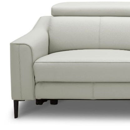 Modway Furniture 74" Gray Leather Reclining Sofa - Luxurious Comfort, Contemporary Style with Black Metal Legs - 488832-HOMEROOTS