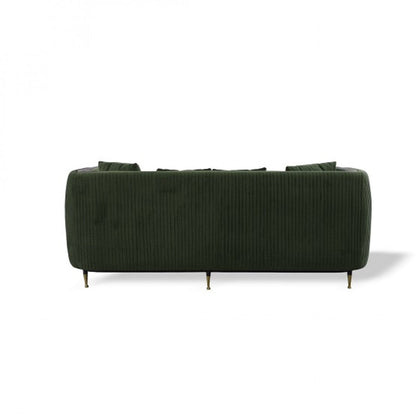 Modway Furniture 84" Dark Green Velvet Sofa - Luxurious Comfort with Stylish Black & Gold Legs for Chic Decor - 488835-HOMEROOTS
