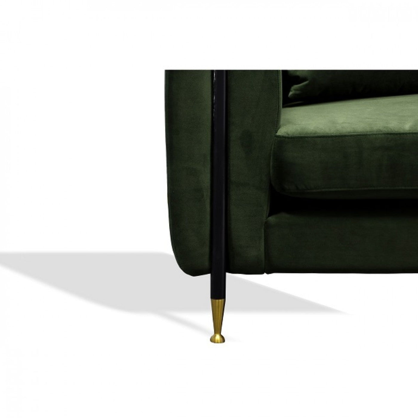 Modway Furniture 84" Dark Green Velvet Sofa - Luxurious Comfort with Stylish Black & Gold Legs for Chic Decor - 488835-HOMEROOTS
