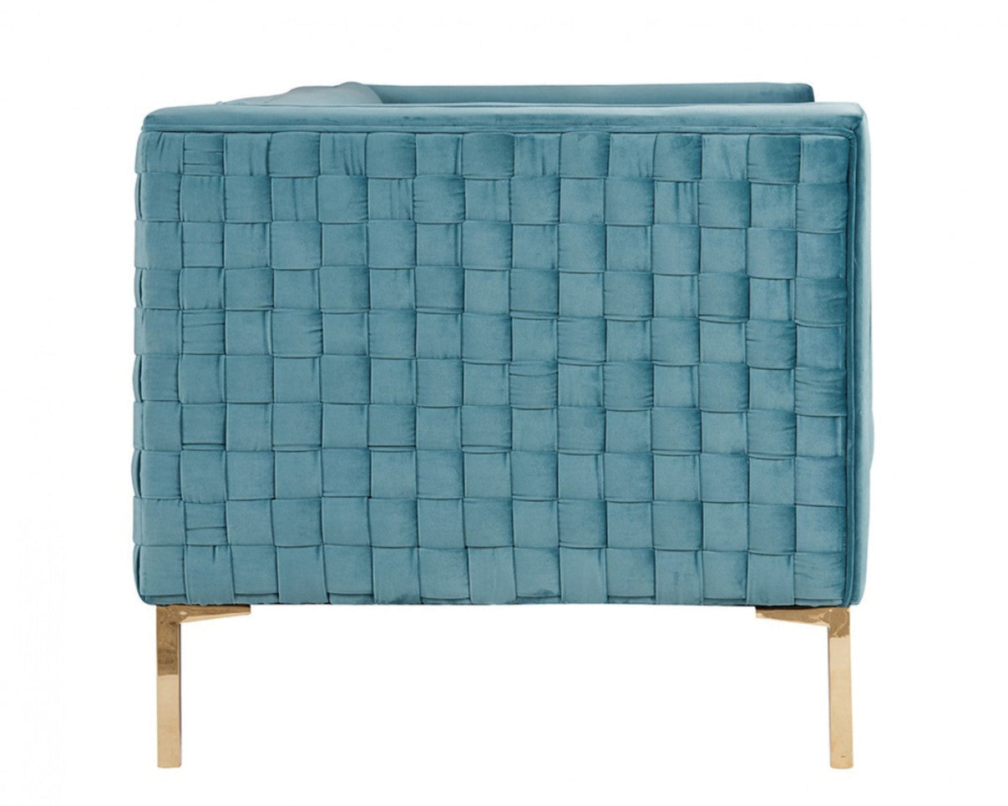 Modway Furniture 83" Teal Blue Velvet Sofa with Gold Legs – Luxurious Comfort, Contemporary Design, and Durability - 488837-HOMEROOTS