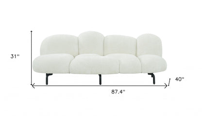 Modway Furniture 87" Modern White Sofa with Black Metal Legs - Stylish, Comfortable, and Perfect for Any Space! - 488840-HOMEROOTS